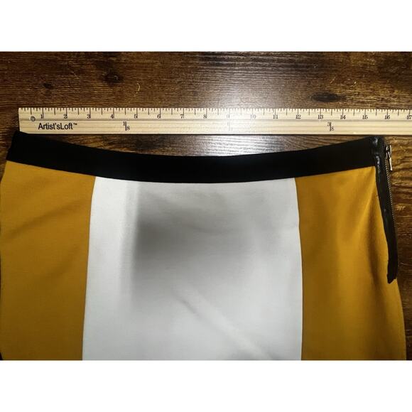 Vivienne Tam Women Mini Skirt Short Skirt 8 Yellow, Cream, Black Color Block - Picture 8 of 11